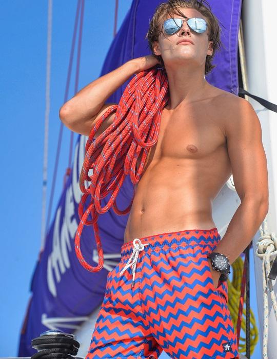 Men's Pier Sports Swim Shorts - Chevron