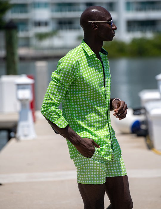 Men's Pier Sports Swim Shorts - Gingham Small