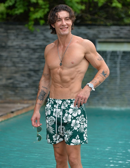 Men's Pier Sports Swim Shorts - Hibiscus