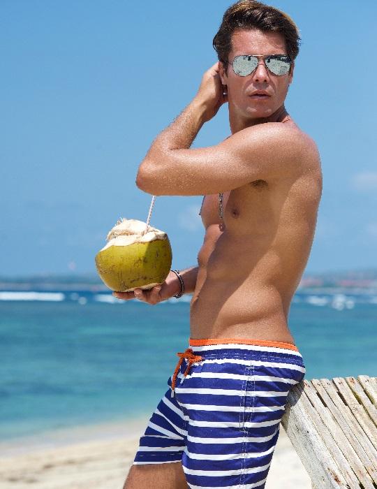 Men's Pier Sports Swim Shorts - Horizontal Stripes