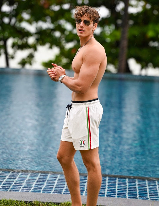 Men's Pier Sports Swim Shorts - Solid - Italia Embroidery