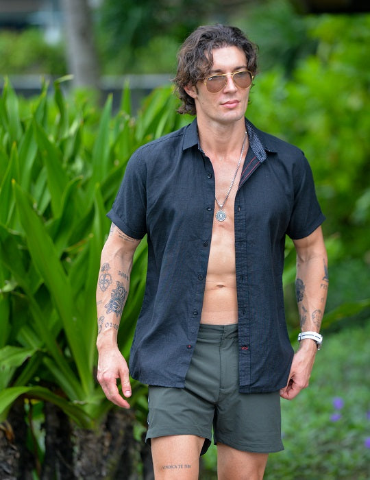 Men's Positano Solid Short Sleeve Linen Shirts