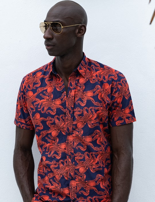 Men's Positano Poplin Short Sleeve Shirt - Octo