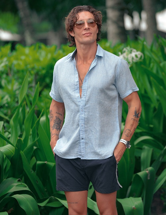 Positano Solid Short Sleeve Linen Shirts