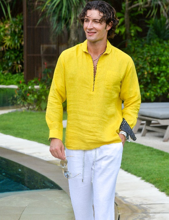Men's Sorrento Solid Linen Shirts