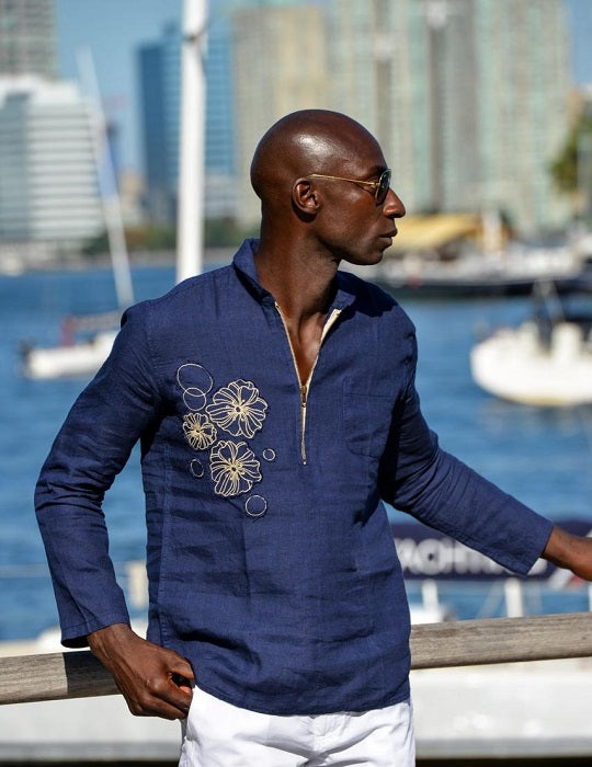 Men's Sorrento Embroidered Linen Shirts