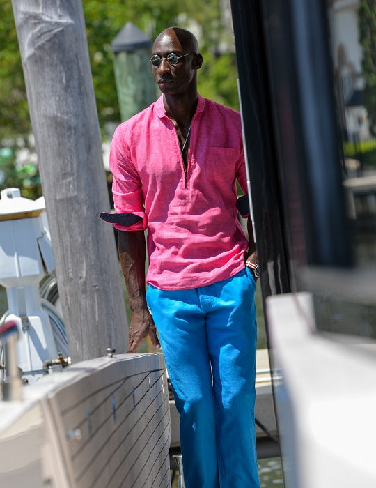 Men's Sorrento Solid Linen Shirts