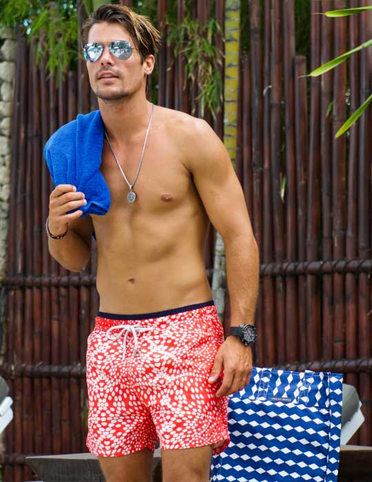 Men's South Beach Sports Swim Shorts - Milky Way