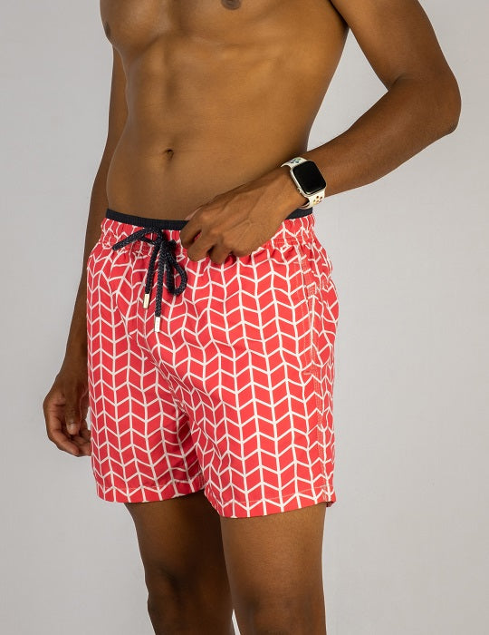 Men's South Beach Sports Swim Shorts - Squiggle
