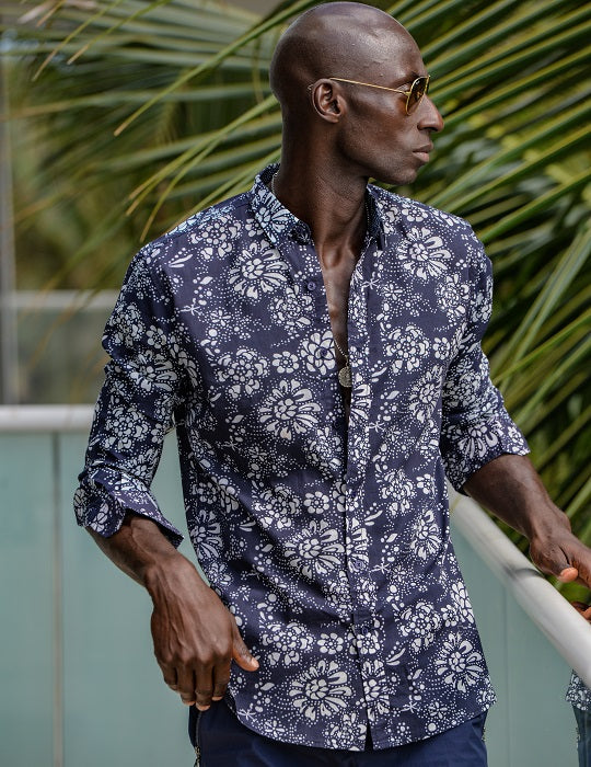 Men's St-Jean Lightweight Cotton Voile Shirt – Floral