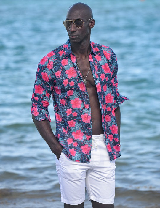 Men's St-Jean Lightweight Cotton Voile Shirt – New Hibiscus