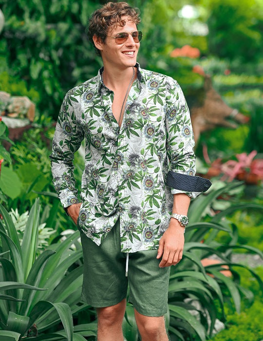 Men's St-Jean Lightweight Cotton Voile Shirt – Passion Floral