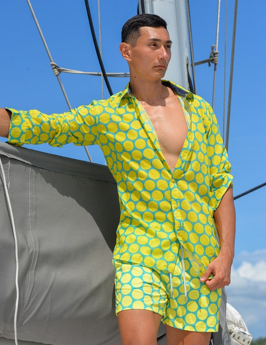 Men's St-Jean Lightweight Cotton Voile Shirt – Polka Dots