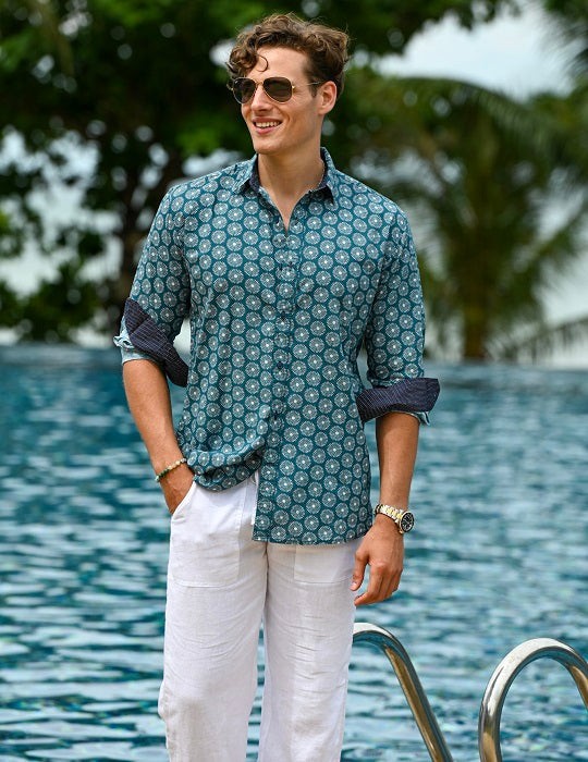 Men's St-Jean Lightweight Cotton Voile Shirt – Riviera Bloom