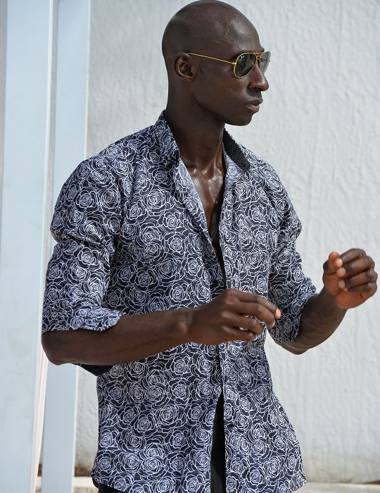 Men's St-Jean Lightweight Cotton Voile Shirt – Roses