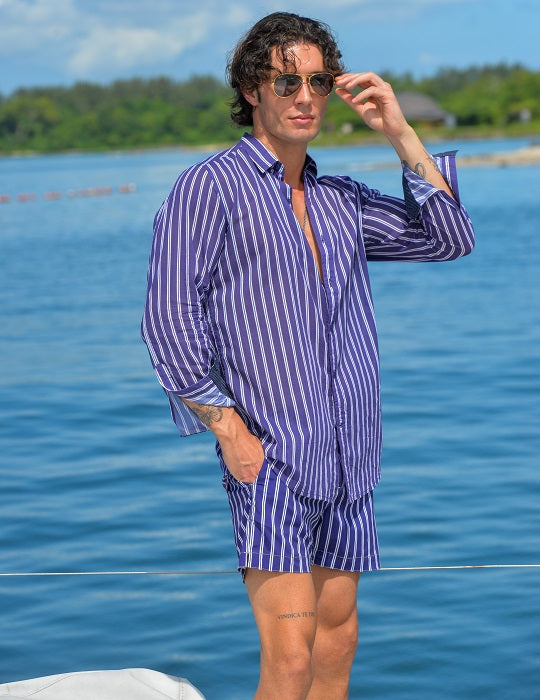 Men's St-Jean Lightweight Cotton Voile Shirt – Stripes