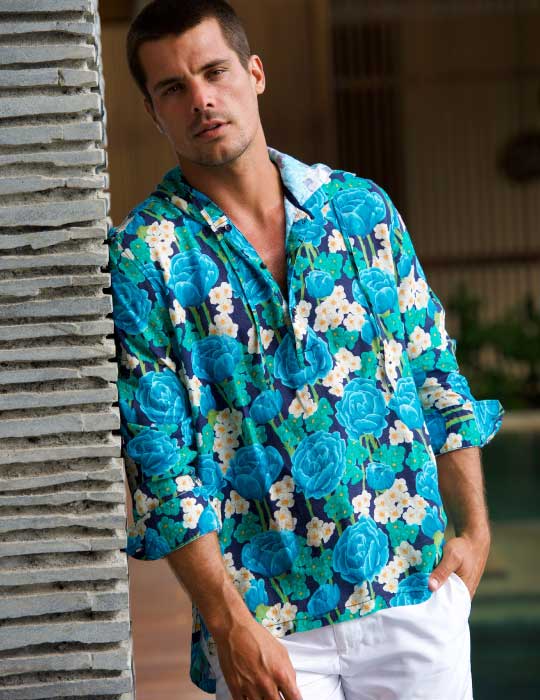 Men's Venice Beach Patterned Linen Hoodies