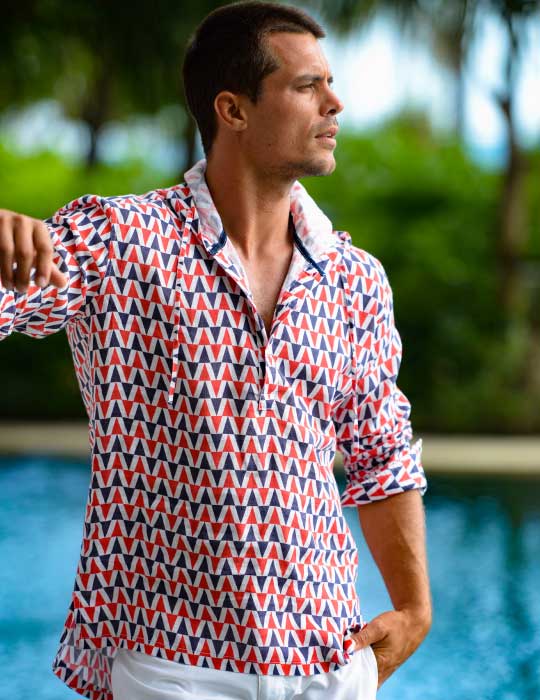 Men's Venice Beach Patterned Linen Hoodies