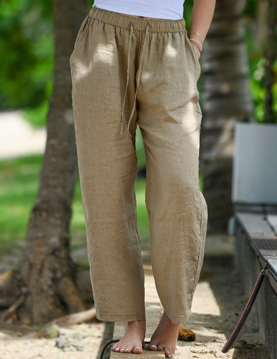 Women's Milos Linen Pant - Khaki