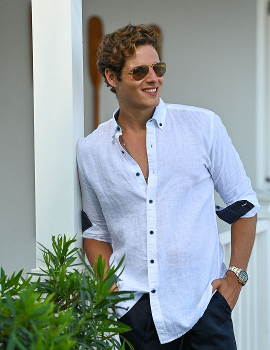 Banks Long Sleeve Linen Button Down Shirts