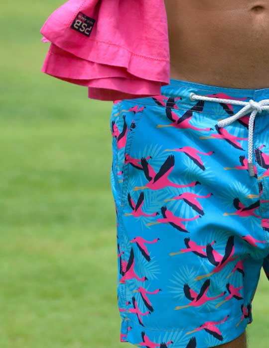 Men's Bora Bora Tailored Swim Shorts - Flamingo