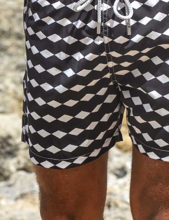 Men's Cannes Sports Swim Shorts - Big Diamond Wave