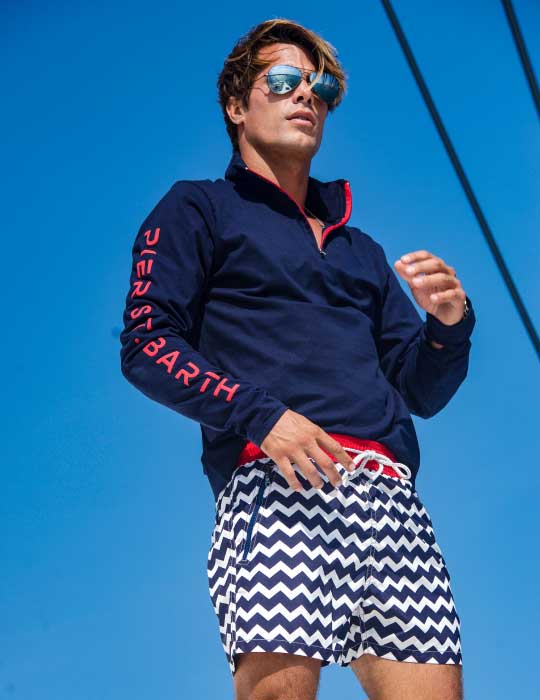 Men's Cannes Sports Swim Shorts - Nautical Wave