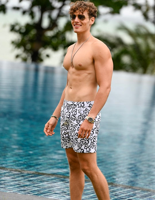 Men's Gustavia Patterned Tailored Swim Shorts - Mirasol