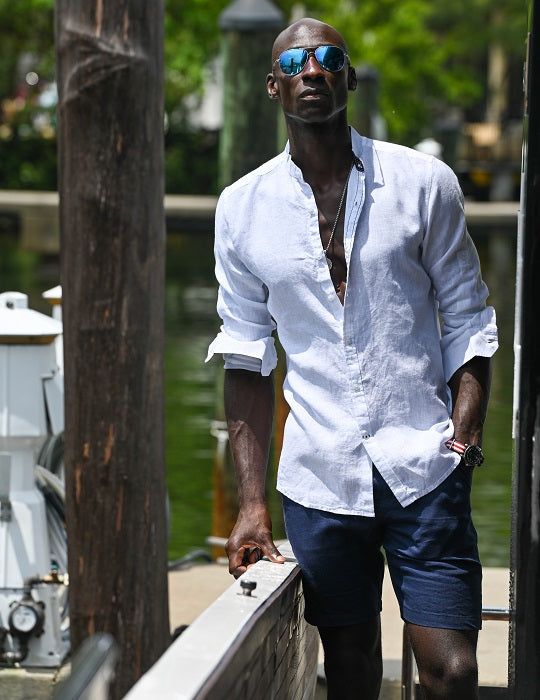 Men's Indie Long Sleeve Mandarin Collar Linen Shirts