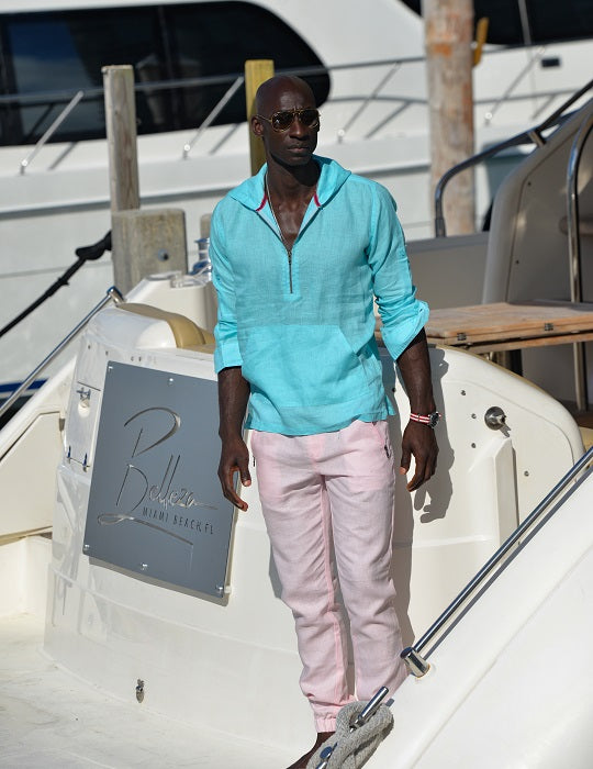 Long Beach Solid Linen Hoodies