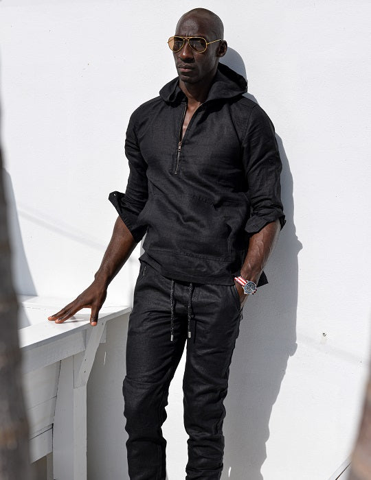 Long Beach Solid Linen Hoodies