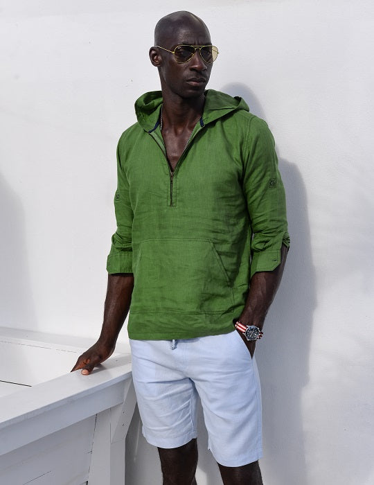 Long Beach Solid Linen Hoodies