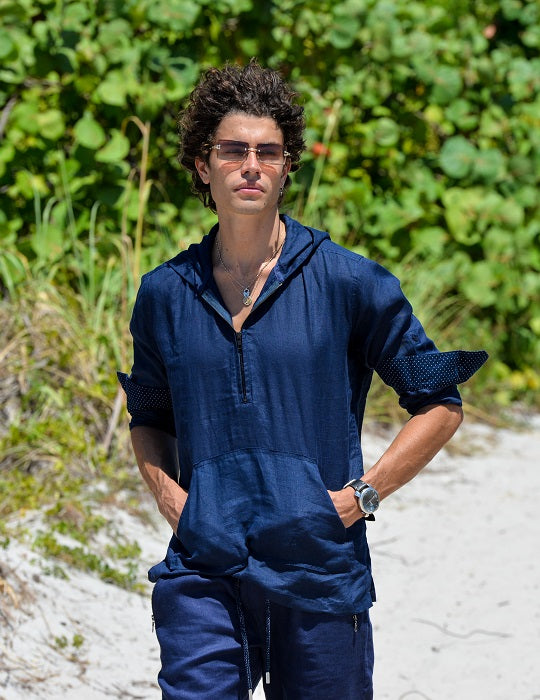 Long Beach Solid Linen Hoodies