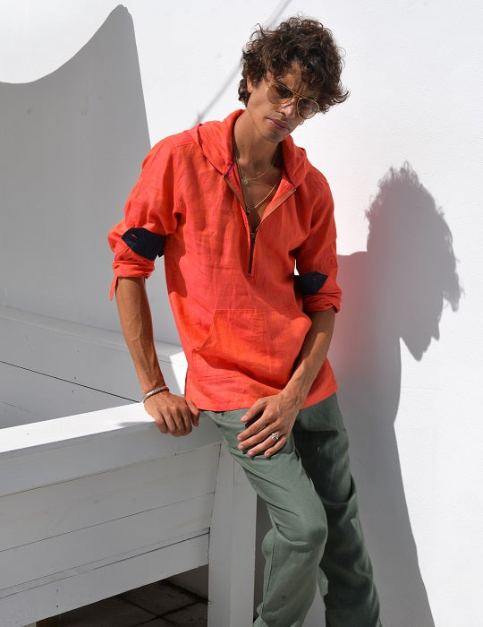 Long Beach Solid Linen Hoodies