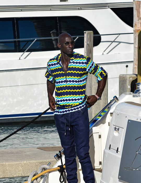 Men's Long Beach Patterned Linen Hoodies