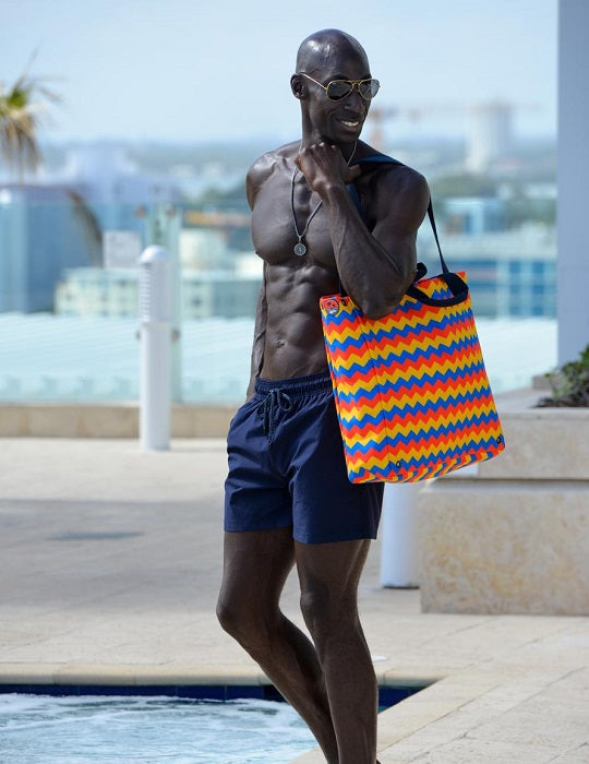 OUTRIGGER Water-Resistant Beach Bag - Multi Chevron