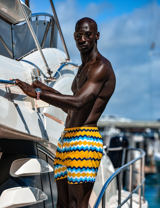 Men's Pier Sports Swim Shorts - Chevron Galaxy