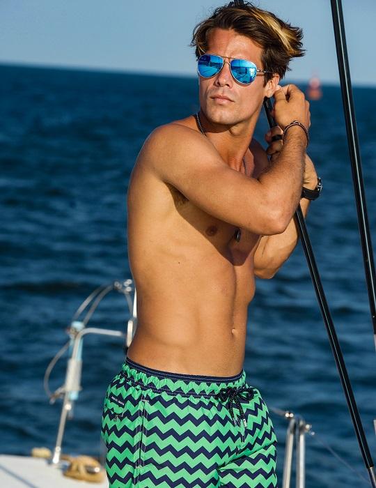 Men's Pier Sports Swim Shorts - Chevron