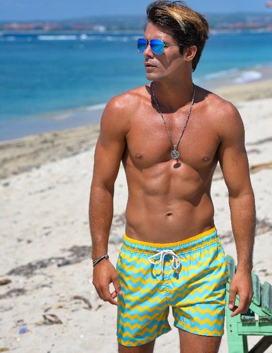Men's Pier Sports Swim Shorts - Chevron