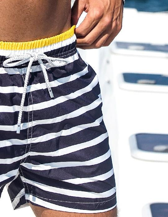 Men's Pier Sports Swim Shorts - Horizontal Stripes
