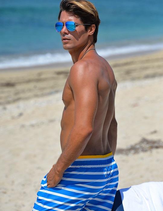Men's Pier Sports Swim Shorts - Horizontal Stripes