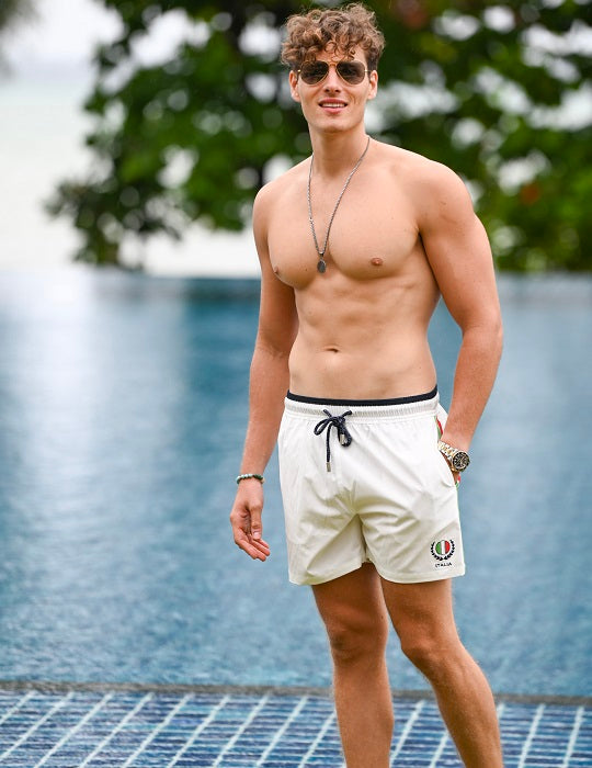 Men's Pier Sports Swim Shorts - Solid - Italia Embroidery