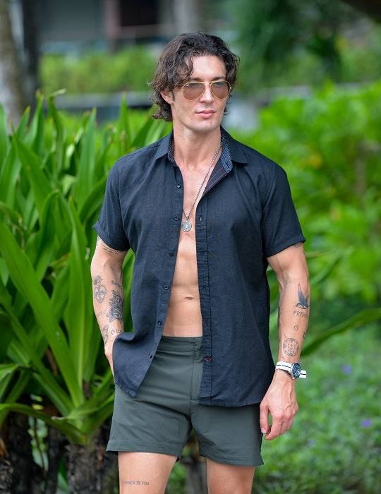 Men's Positano Solid Short Sleeve Linen Shirts