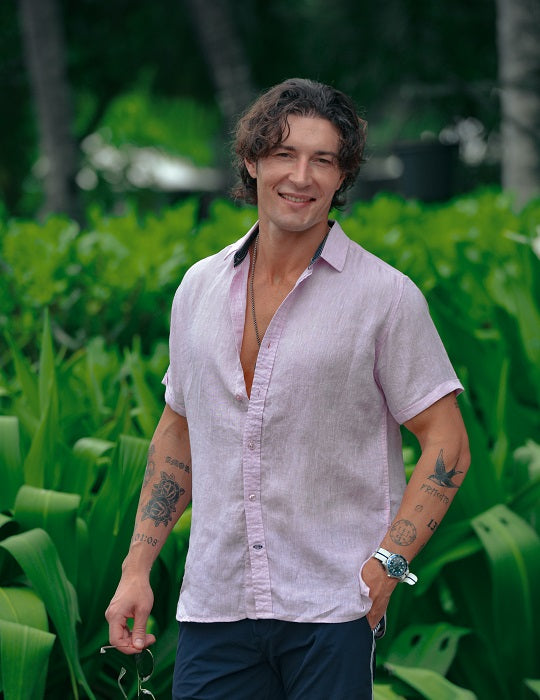 Men's Positano Solid Short Sleeve Linen Shirts