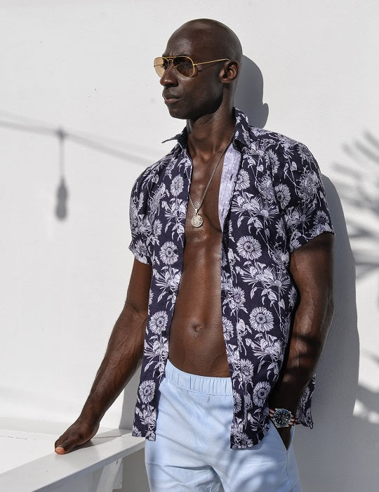 Men's Positano Poplin Short Sleeve Shirt - Forest