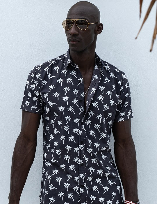 Men's Positano Poplin Short Sleeve Shirt - Plam