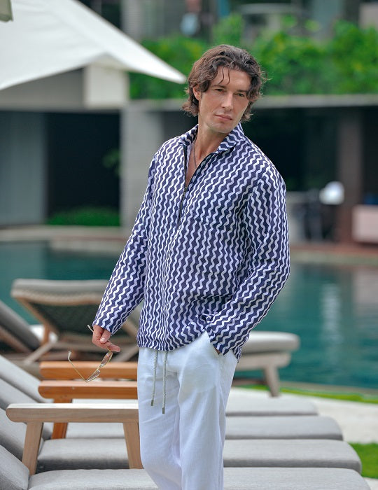 Men's Sorrento Patterned Linen Shirts