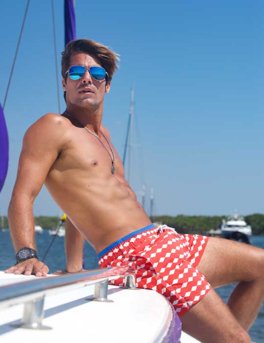 Men's South Beach Sports Swim Shorts - Big Diamond