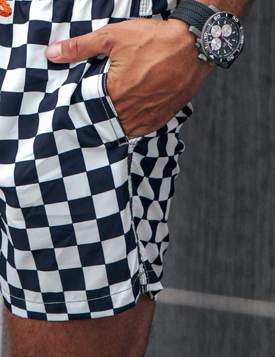 Men's South Beach Sports Swim Shorts - Checkerboard