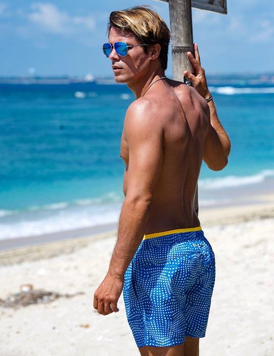 Men's South Beach Sports Swim Shorts - Space Molecules